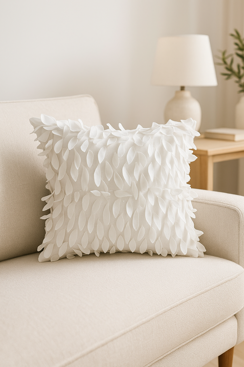 3D hand-made embroidered throw pillow cover 42 x 42 cm - view 2