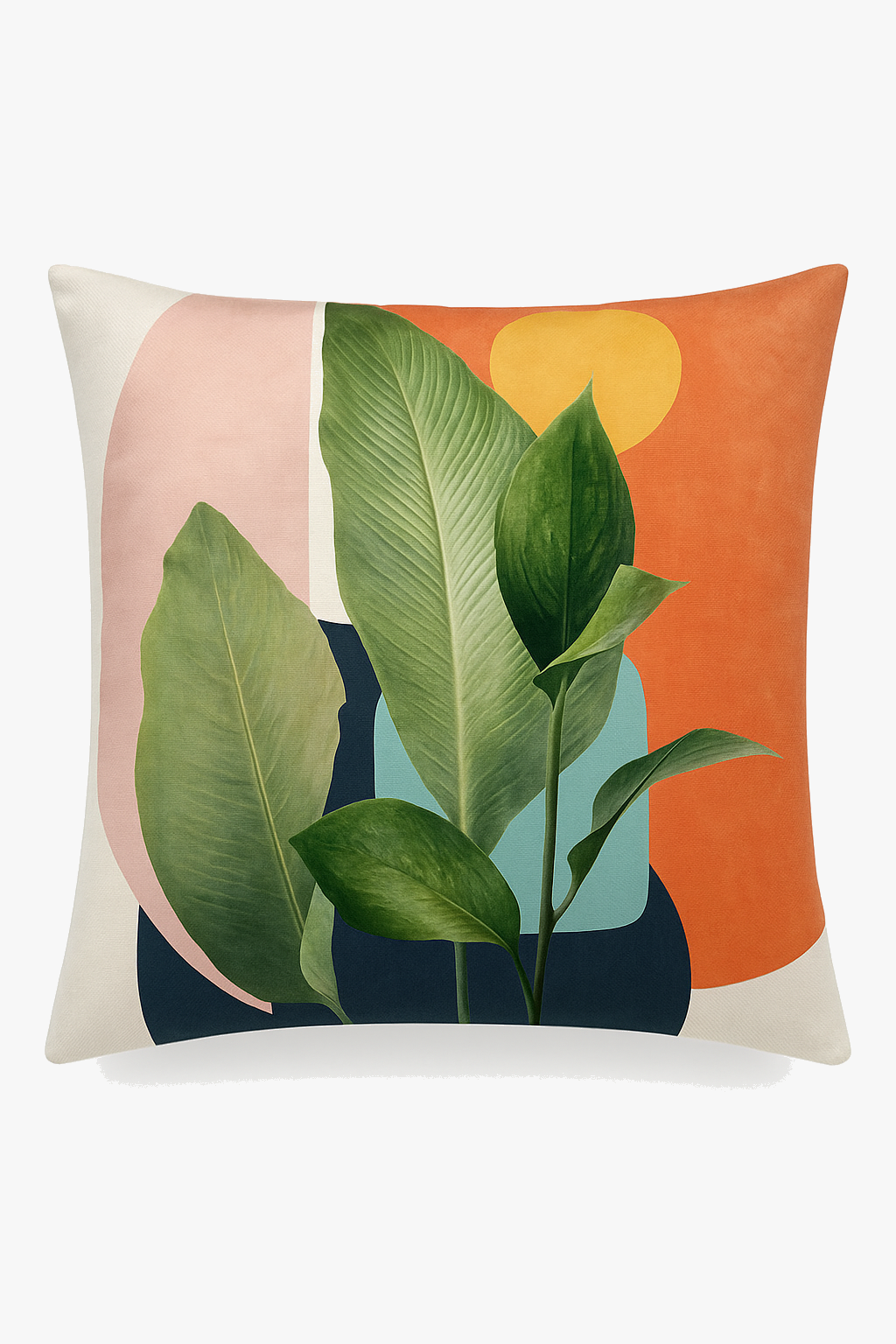 Square throw pillow cover art plant 45x45 cm abstract decor for sofa