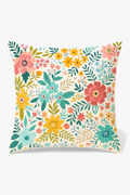 Square Watercolor Flower Throw Pillow Cover, 45x45 cm, Discreet