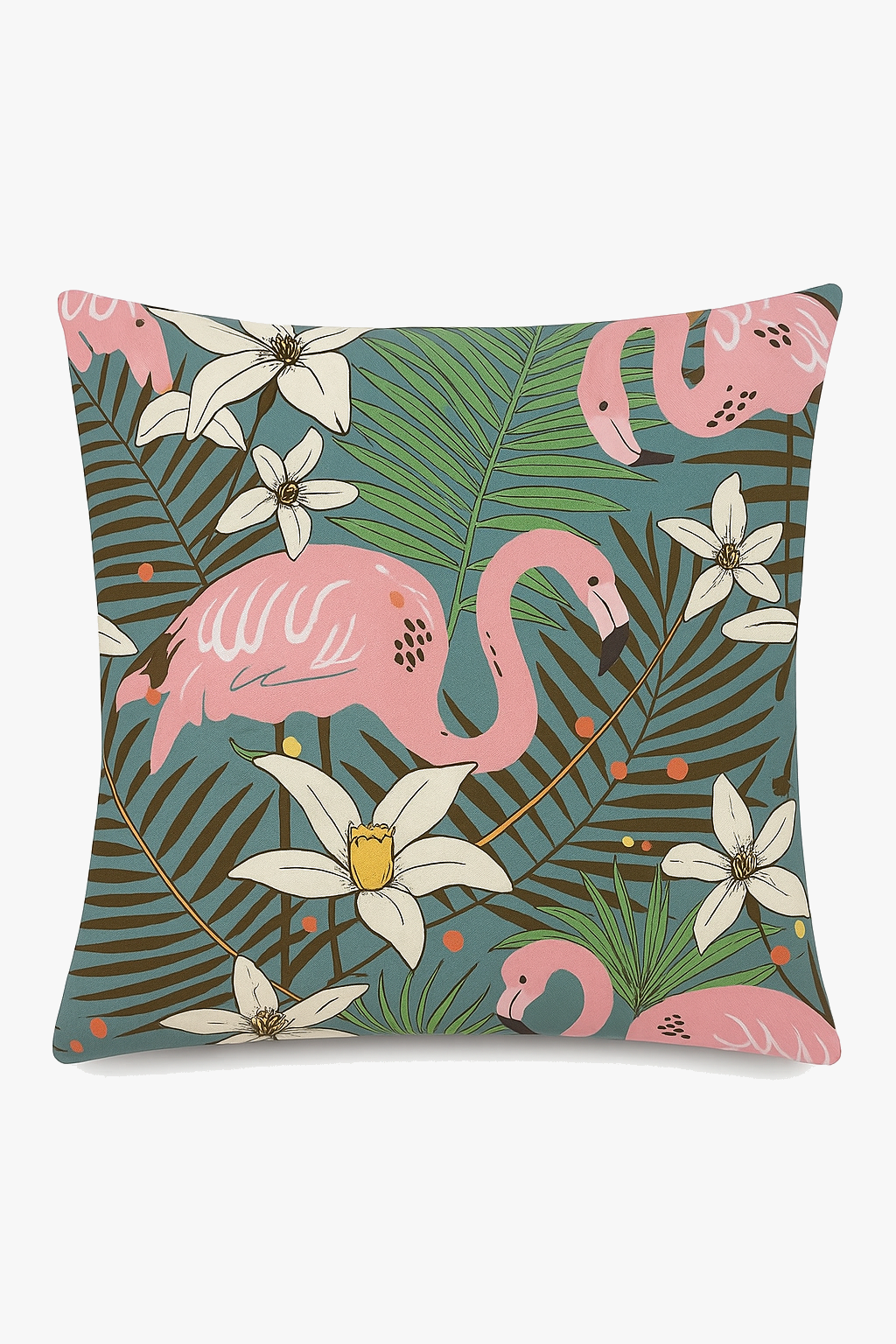 Square throw pillow cover flaming pink decorative pattern elegant