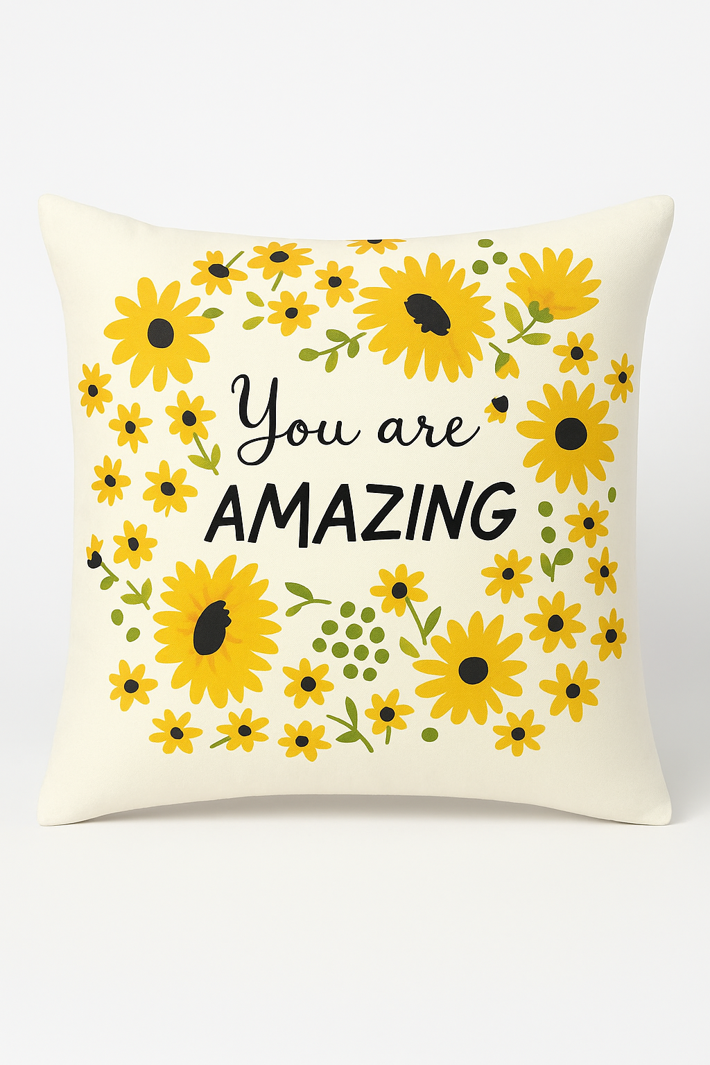 Square throw pillow cover yellow creative sunflower pattern 45x45 cm