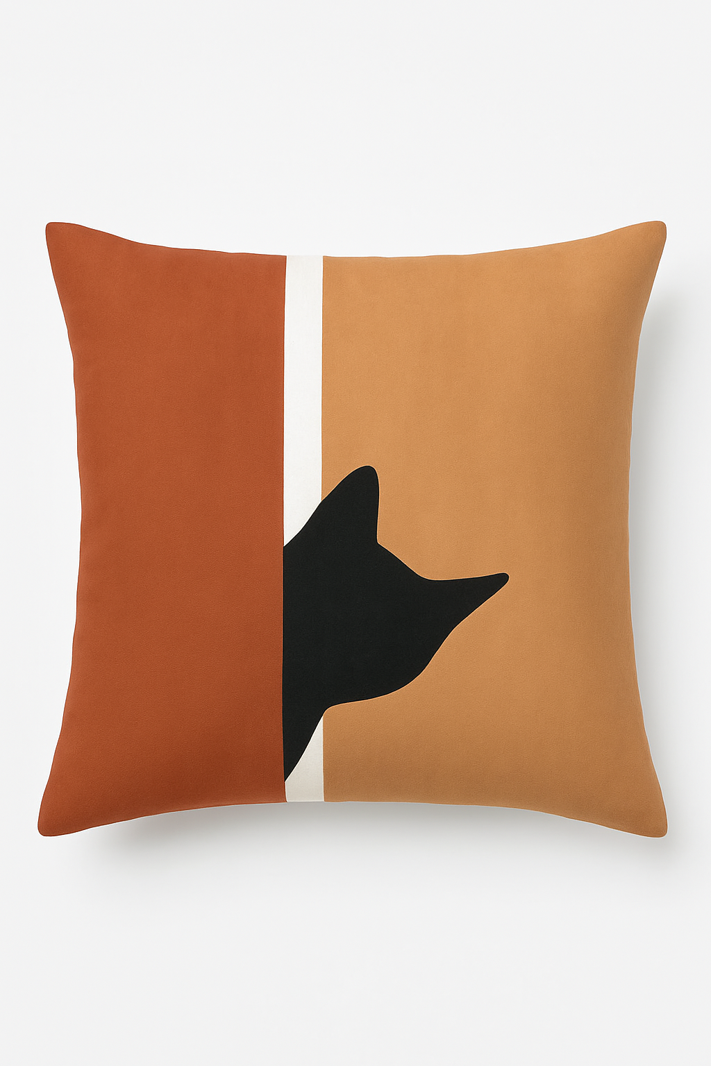Square throw pillow cover with geometric brown pattern