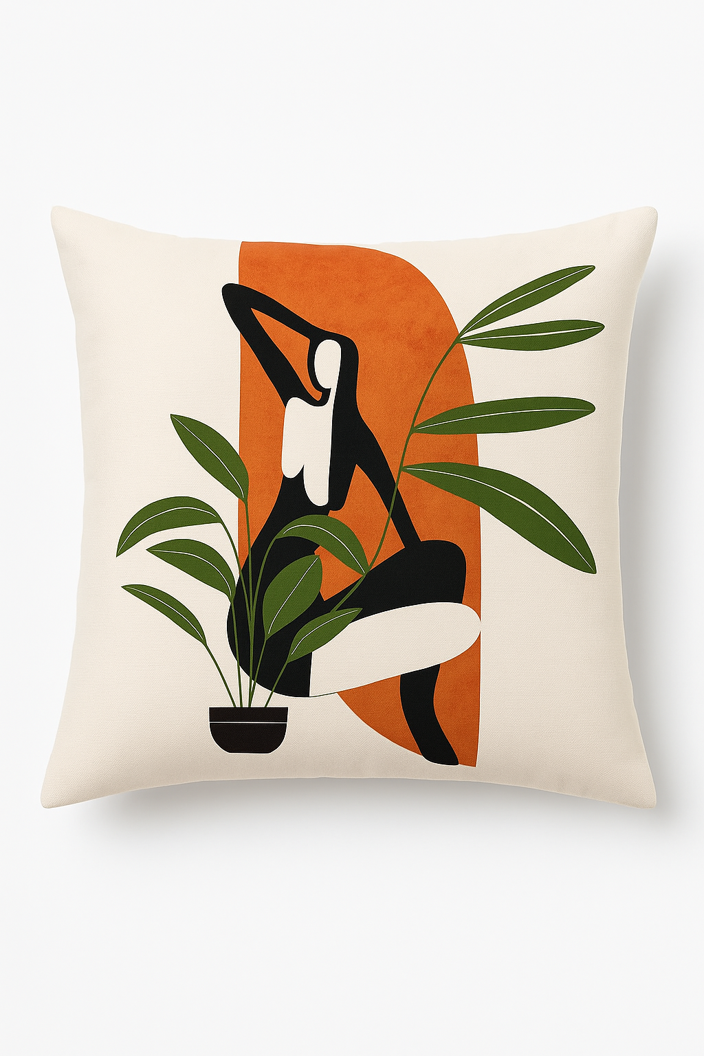 Art Plant Abstract Throw Pillow Cover for Hotels and Homes