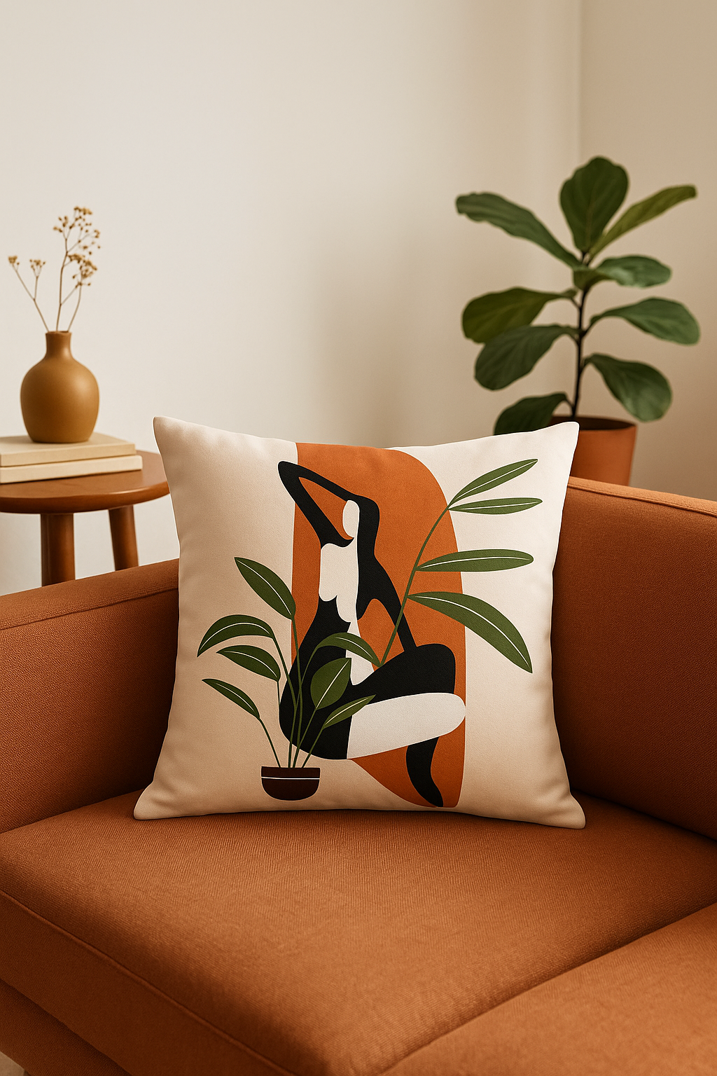 Art Plant Abstract Throw Pillow Cover for Hotels and Homes - view 2