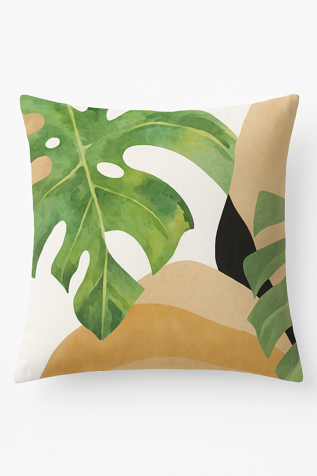 Art Plant Abstract Throw Pillow Cover with Vegetal Pattern