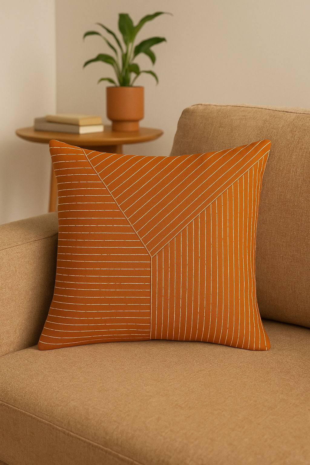 Elegant and modern geometrical square throw pillow cover - view 2