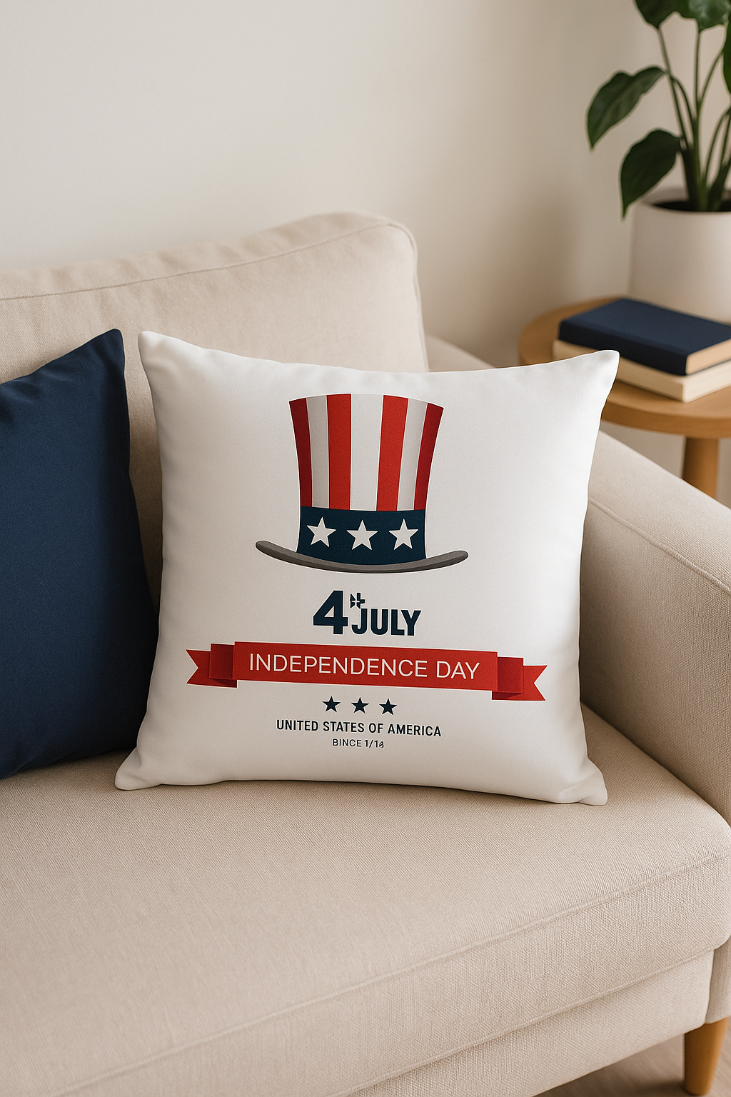 Square Throw Pillow Cover Printed Love USA, Festive Decor, Style One - view 2
