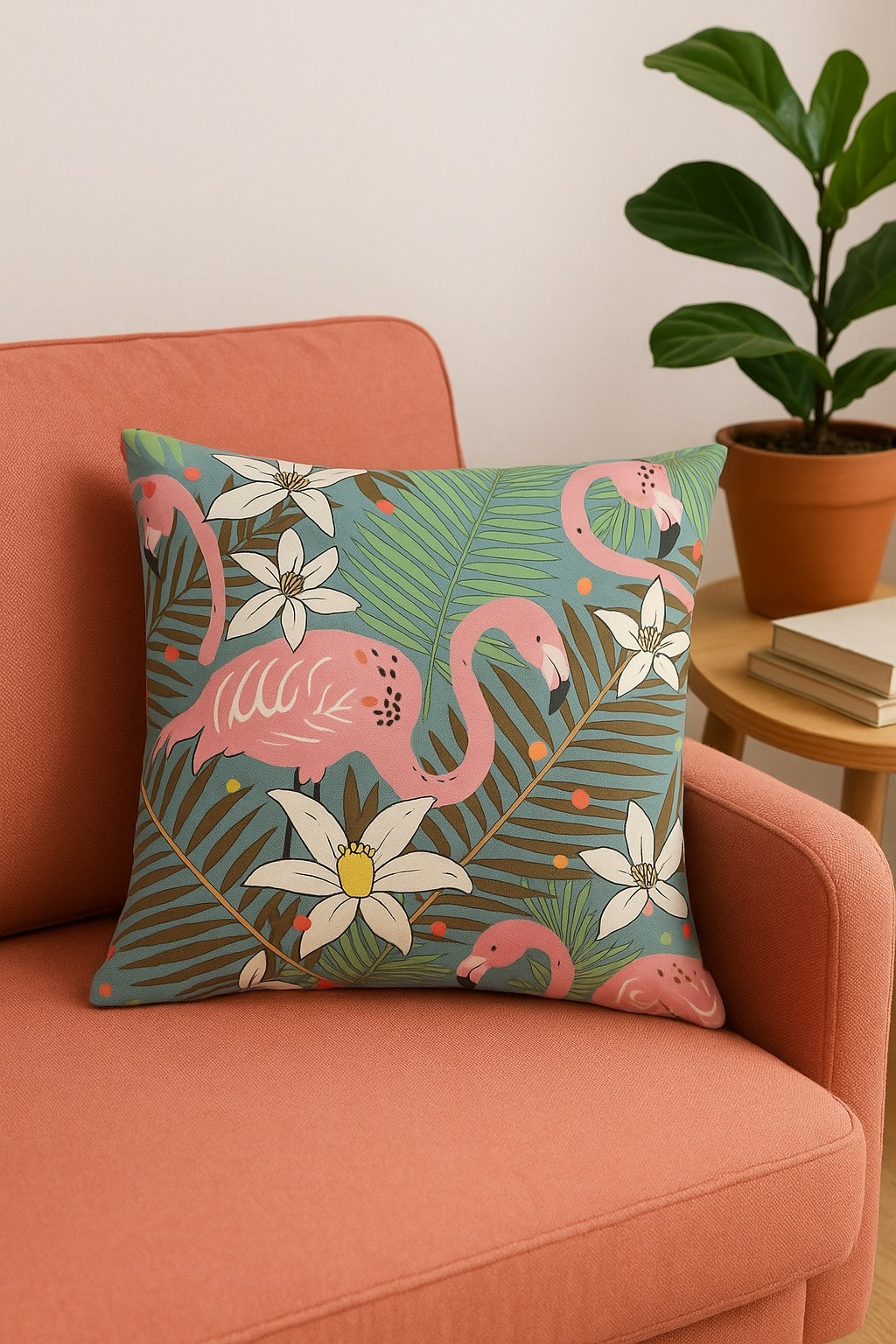 Square throw pillow cover flaming pink decorative pattern elegant - view 2
