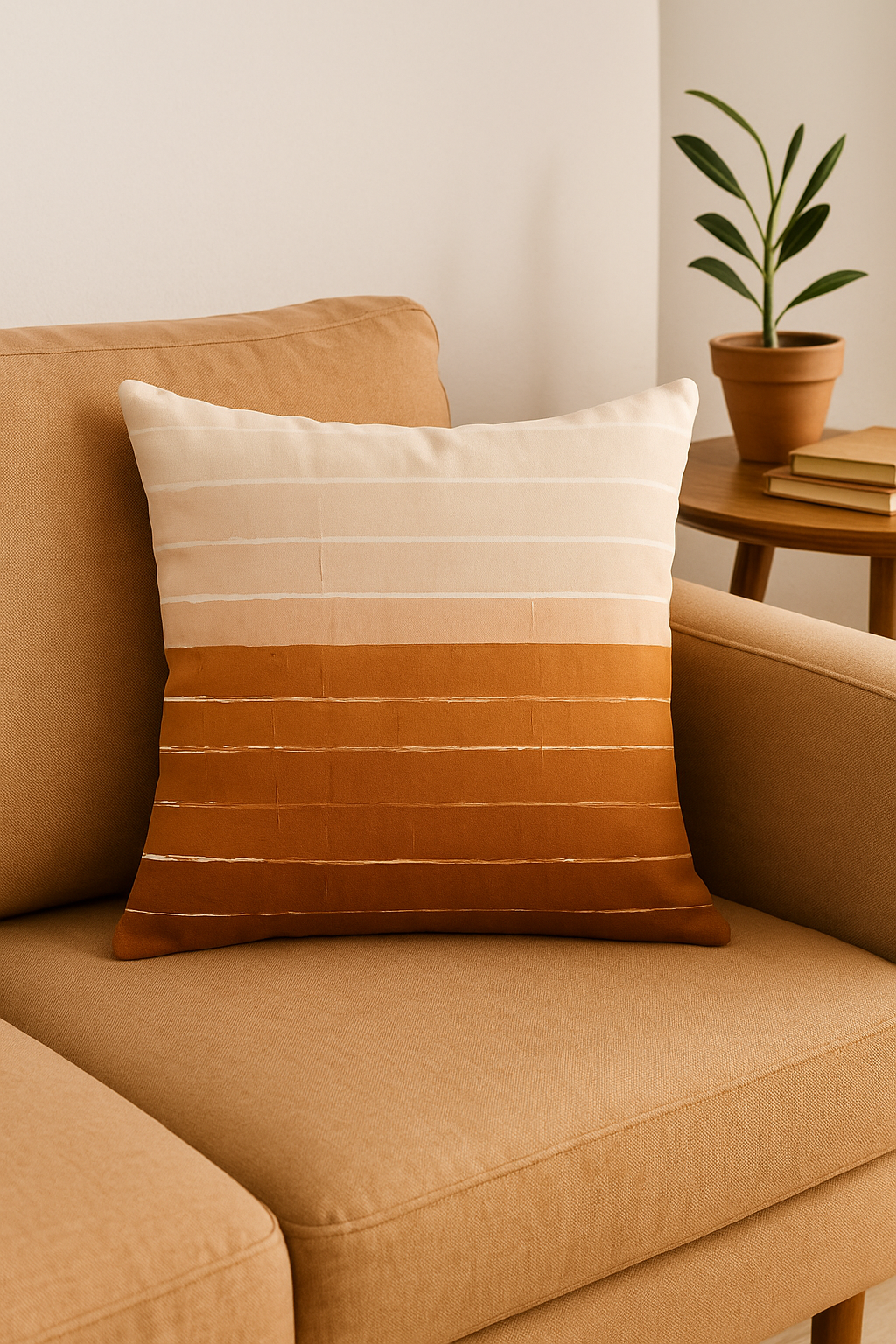 Square Brown Geometric Throw Pillow Cover for Hotels and Offices - view 2