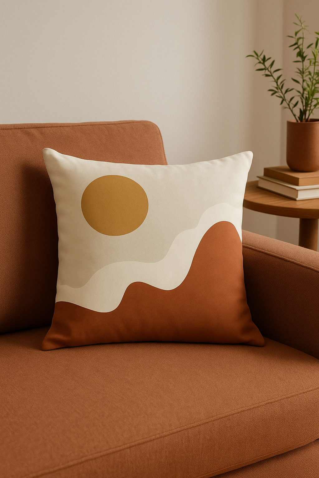 Timeless Square Brown Geometric Throw Pillow Cover - view 2