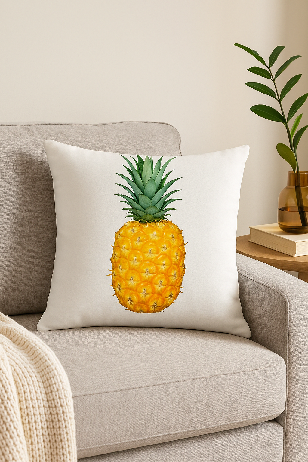 Square throw pillow cover creative sunflower pattern yellow 45x45 cm - view 2