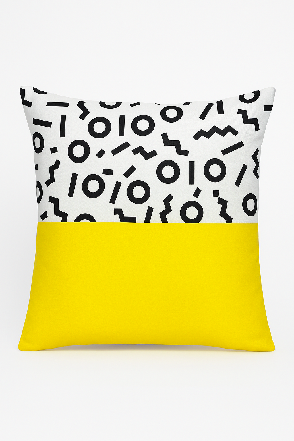 Square throw pillow cover with floral yellow sunflower pattern 45x45 cm
