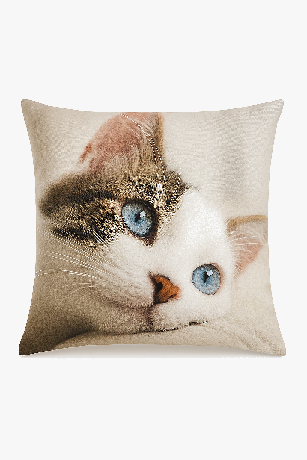 Cute cat throw pillow cover for interior decoration