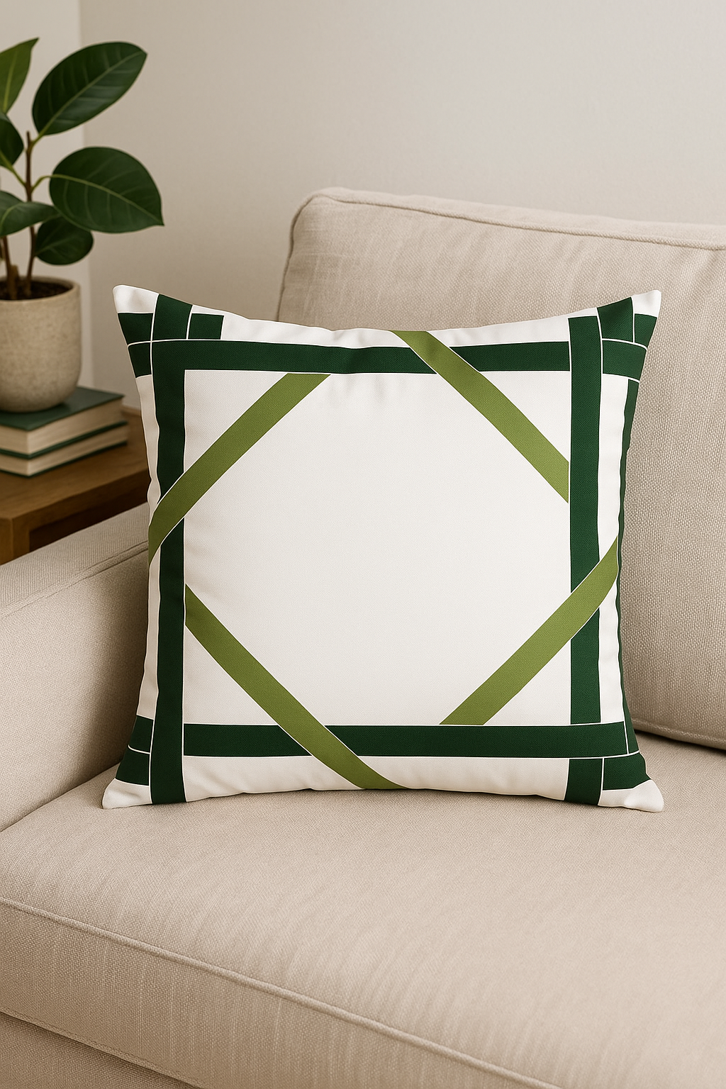 Cool & Lively Green Leaf Throw Pillow Cover - view 2