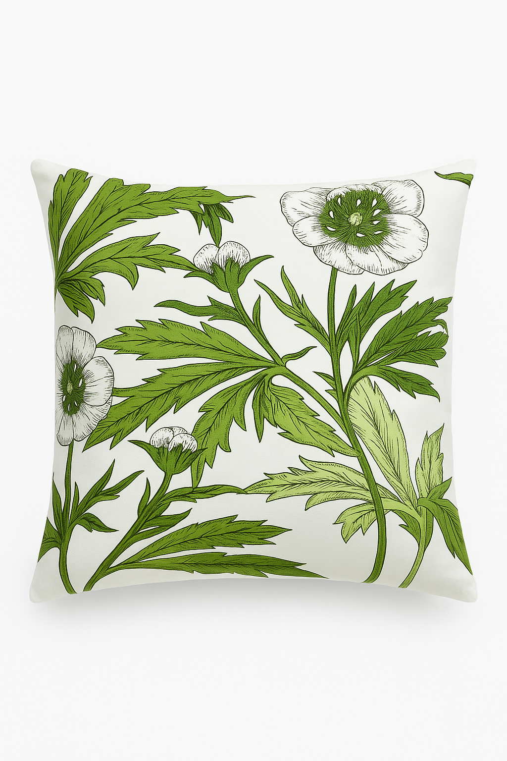 Hardwood-Inspired Green Leaf Throw Pillow Cover