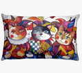 Decorative throw pillow cover puppy animals and cat