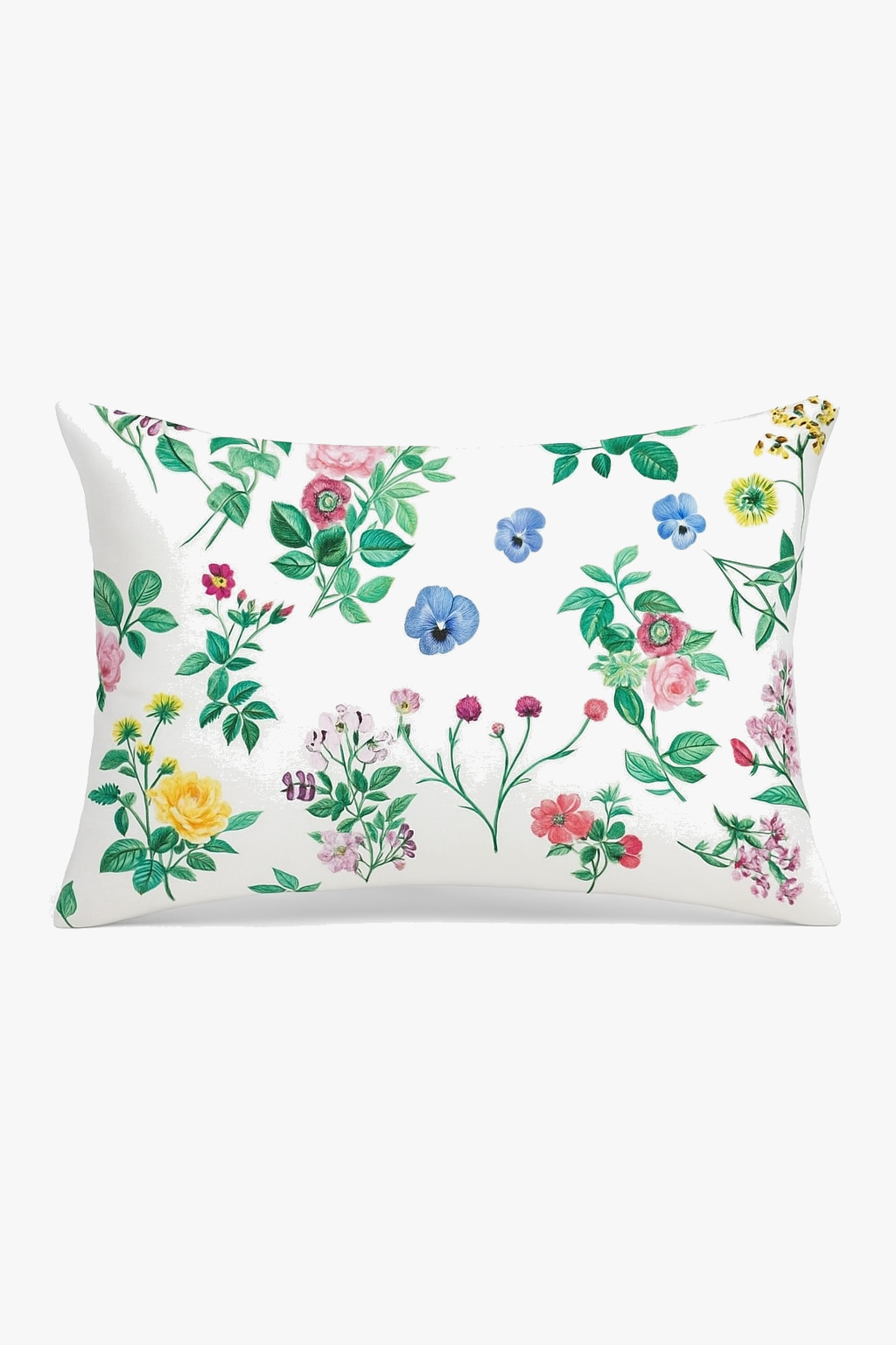 Harmonious Rainbow Floral Throw Pillow Cover