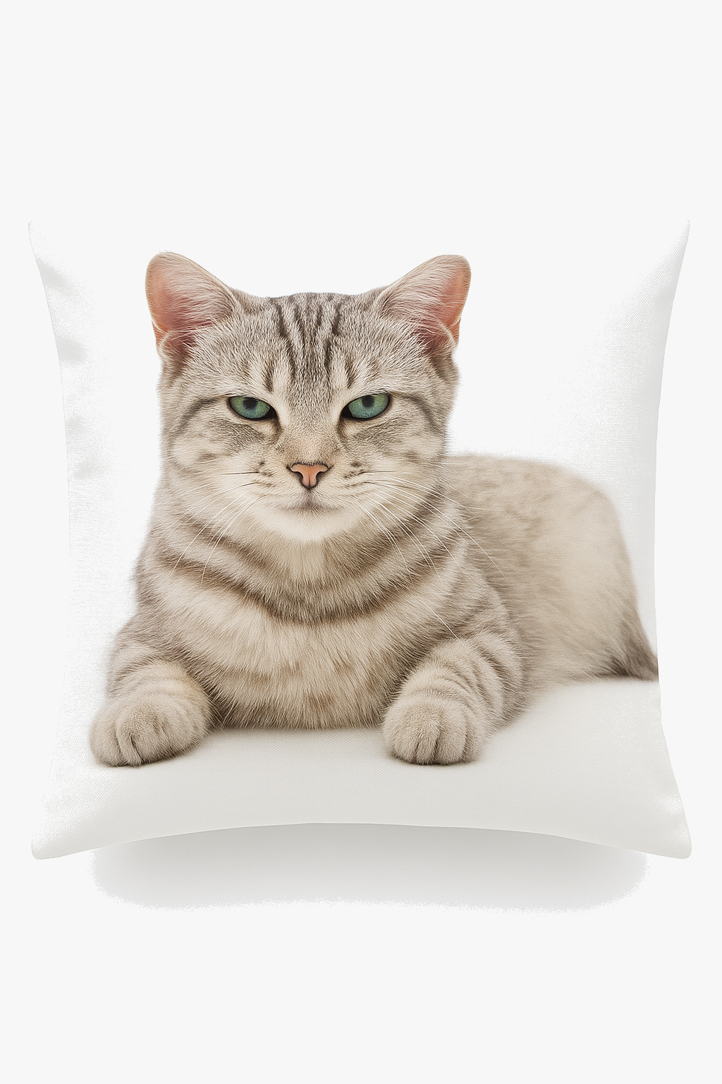 Throw Pillow Cover with Cute Cat Motif, Warm Accent
