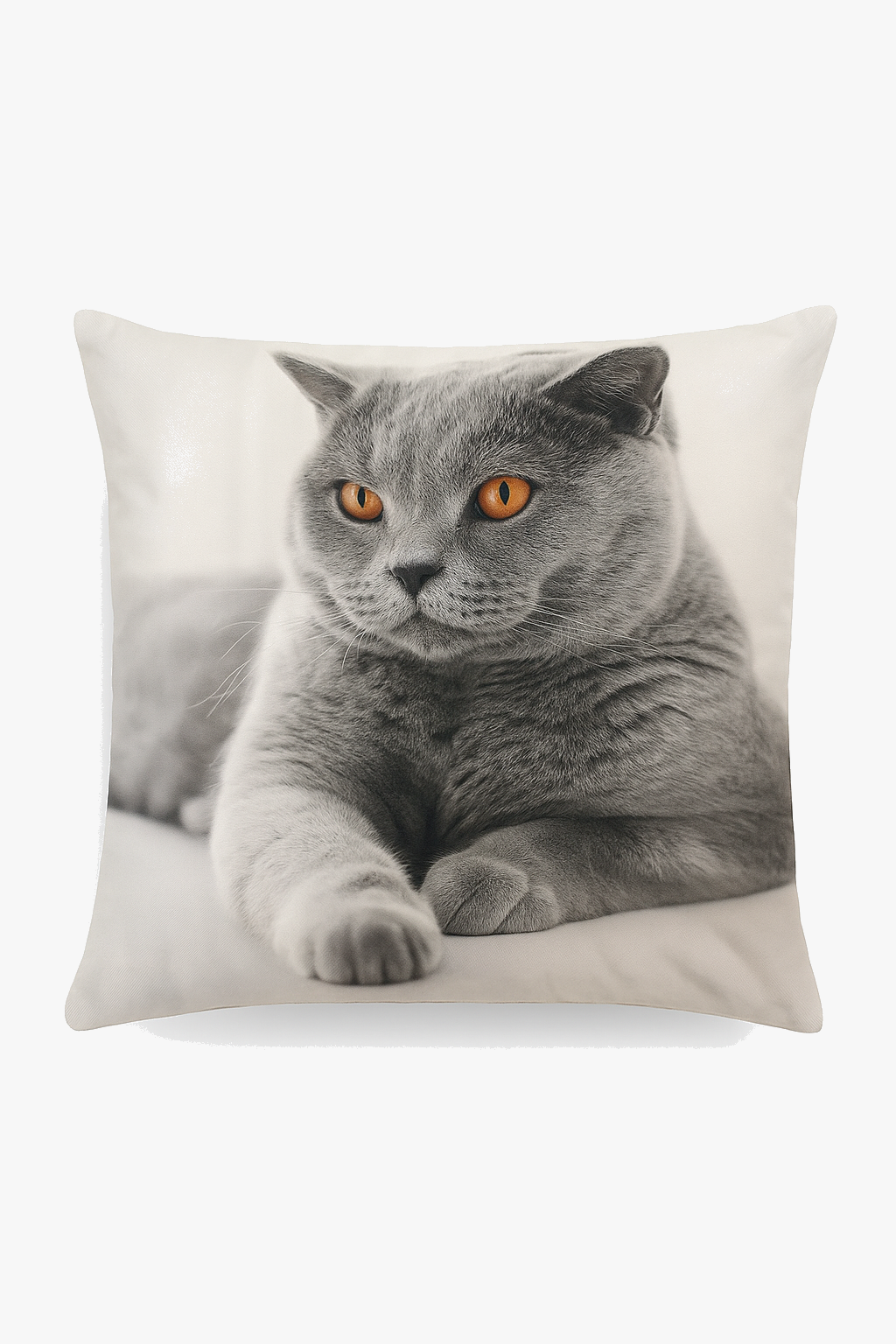 Decorative Throw Pillow Cover with Cute Cat Pattern, Elegant Accent