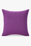 Decorative throw pillow cover in striped ribbed velvet available in several sizes
