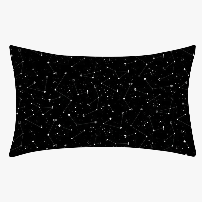 Decorative throw pillow cover geometric print black and white