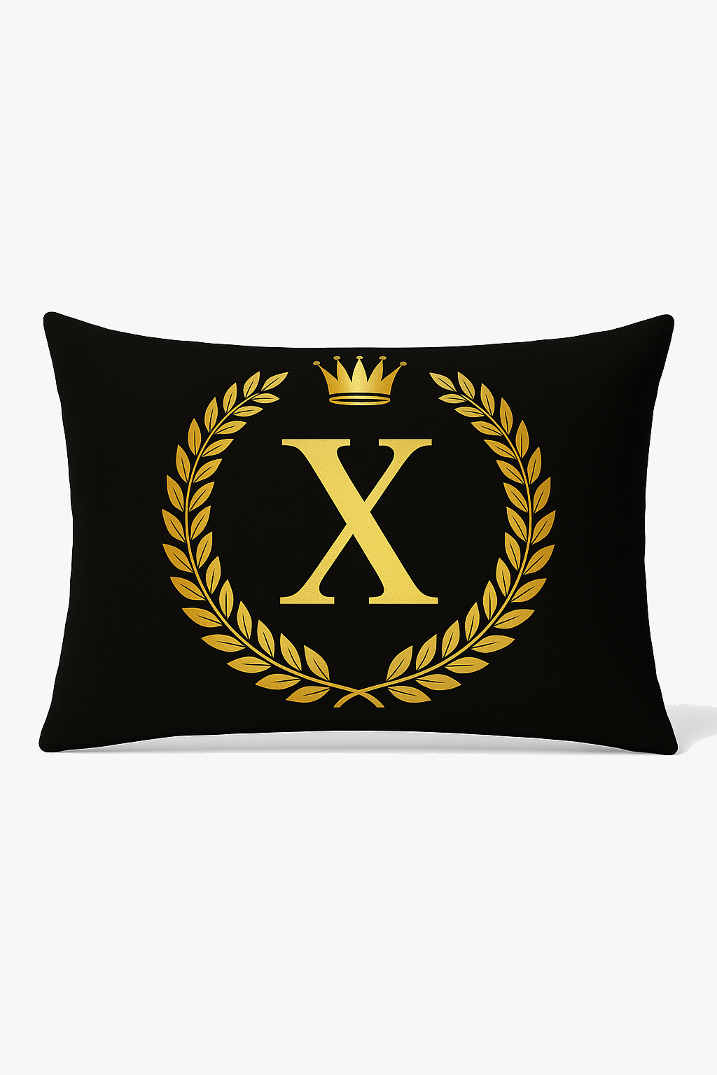Decorative throw pillow cover black and golden letters