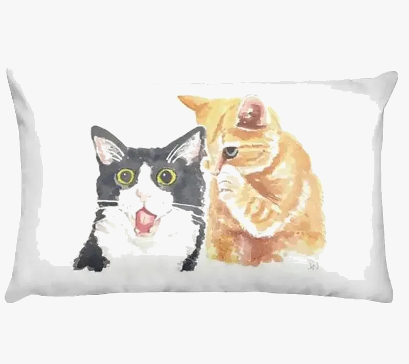 Decorative throw pillow cover pattern cute animals puppy cat