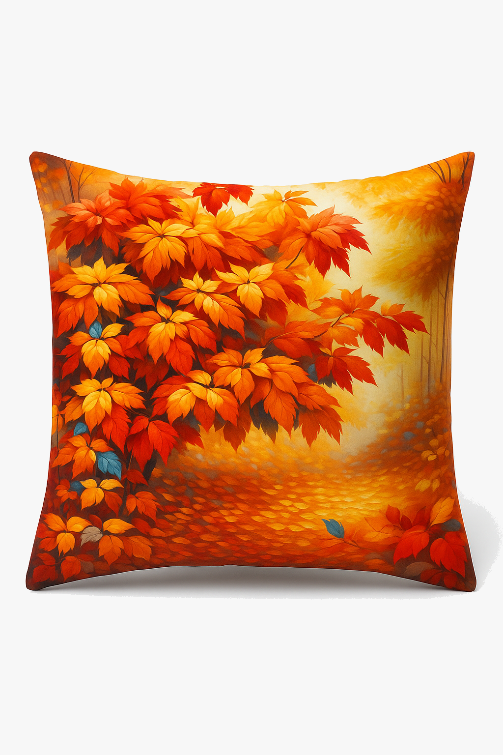 Autumn Leaves and Basket Throw Pillow Cover for a Nature-Inspired Look