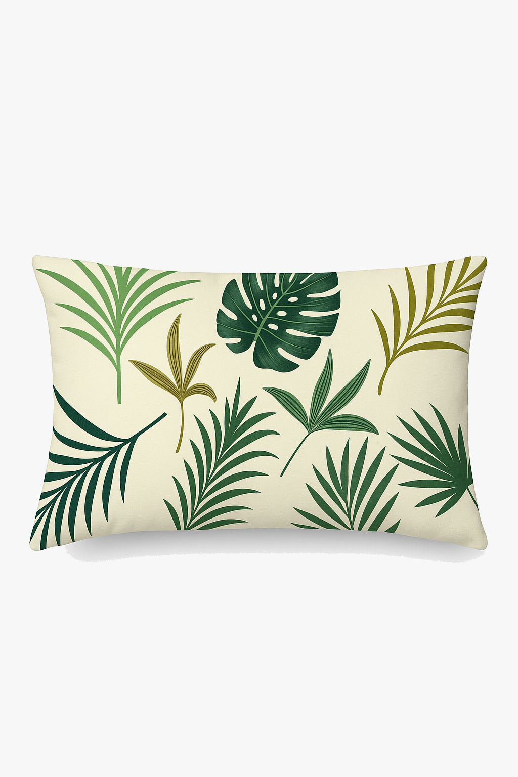 Sculptural Tropical Green Leaves Throw Pillow Cover 30x50cm