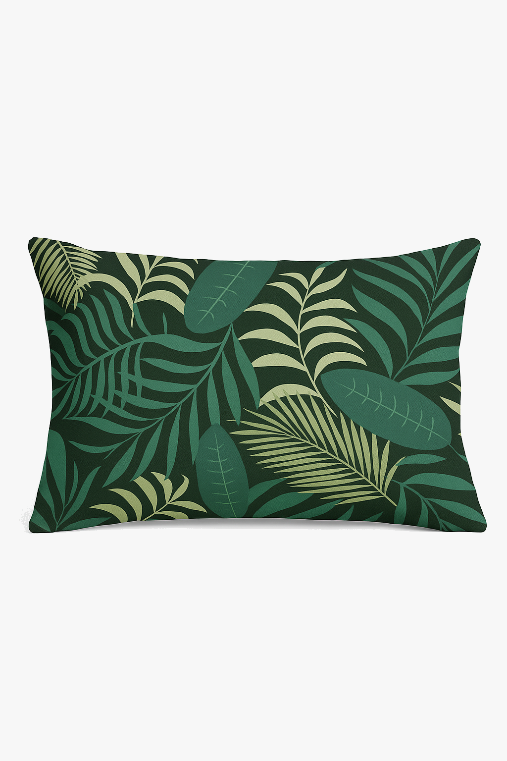 Stylized Tropical Green Leaves Throw Pillow Cover 30x50cm