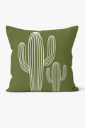 Abstract Green Floral Throw Pillow Cover, Chic Botanical Print