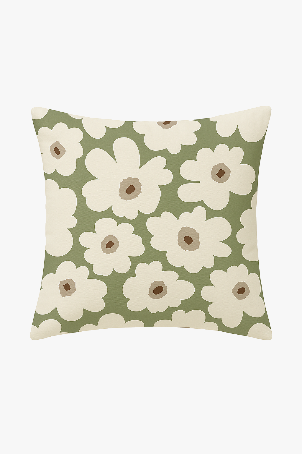 Abstract Green Floral Throw Pillow Cover, Soothing Nature Print
