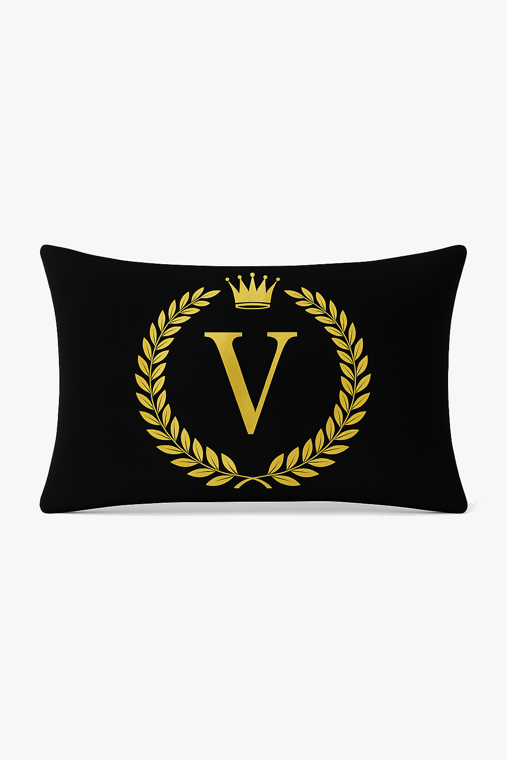 Luminous Black & Gold Letter Throw Pillow Cover