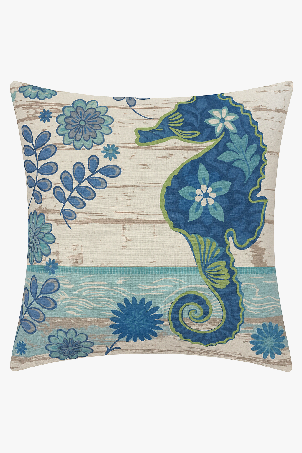 Sea Turtle Shell-Print Throw Pillow Cover for Contemporary Sofas