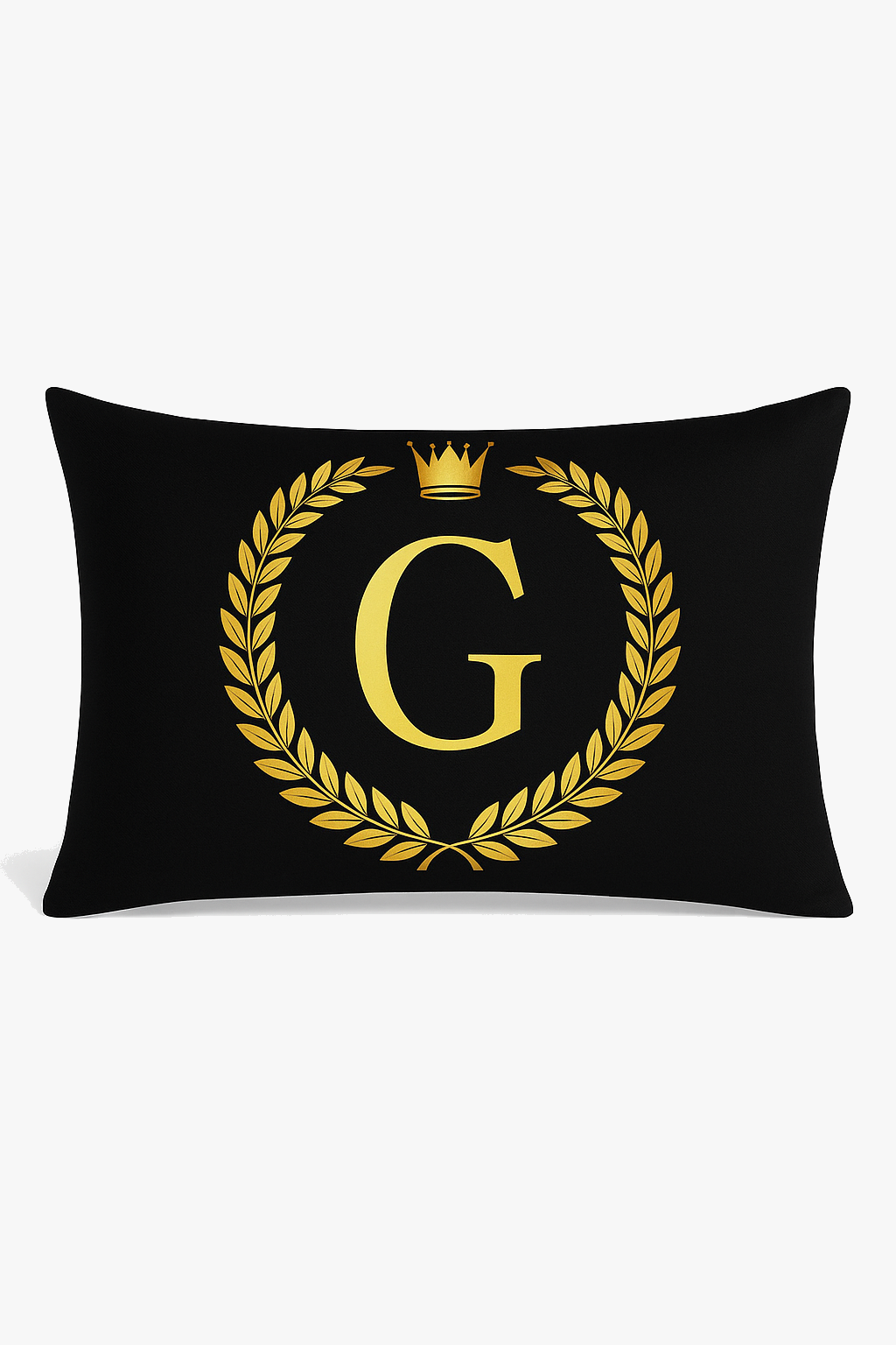 Signature Black & Gold Letter Throw Pillow Cover