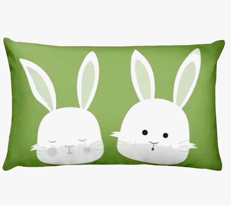 Decorative Throw Pillow Cover, Puppy and Cat Print, Style Two