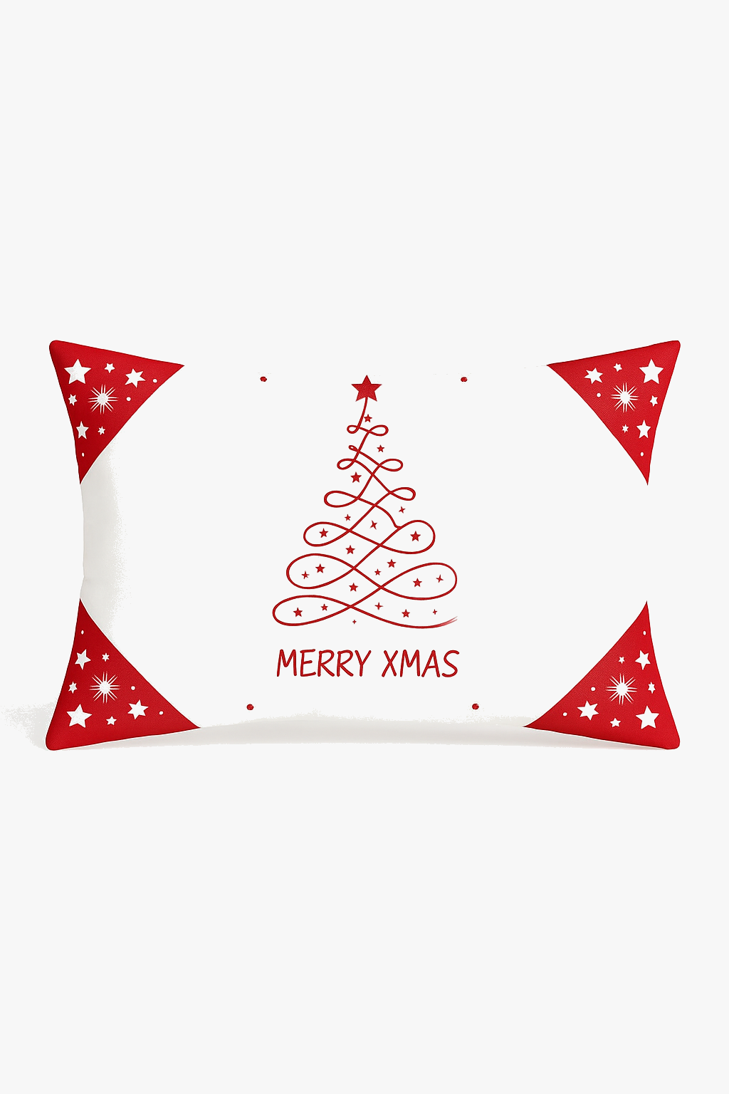 Red Christmas Throw Pillow Cover for Sofa, Bench, or Armchair