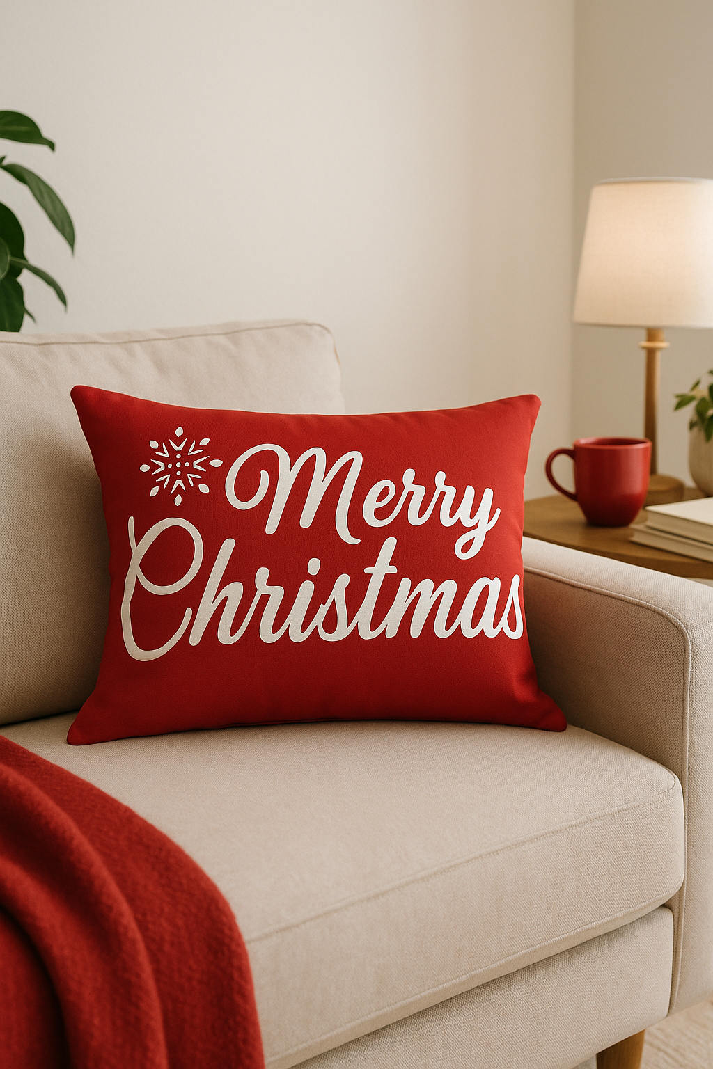 Red Christmas Throw Pillow Cover for a Refined Holiday Look - view 2