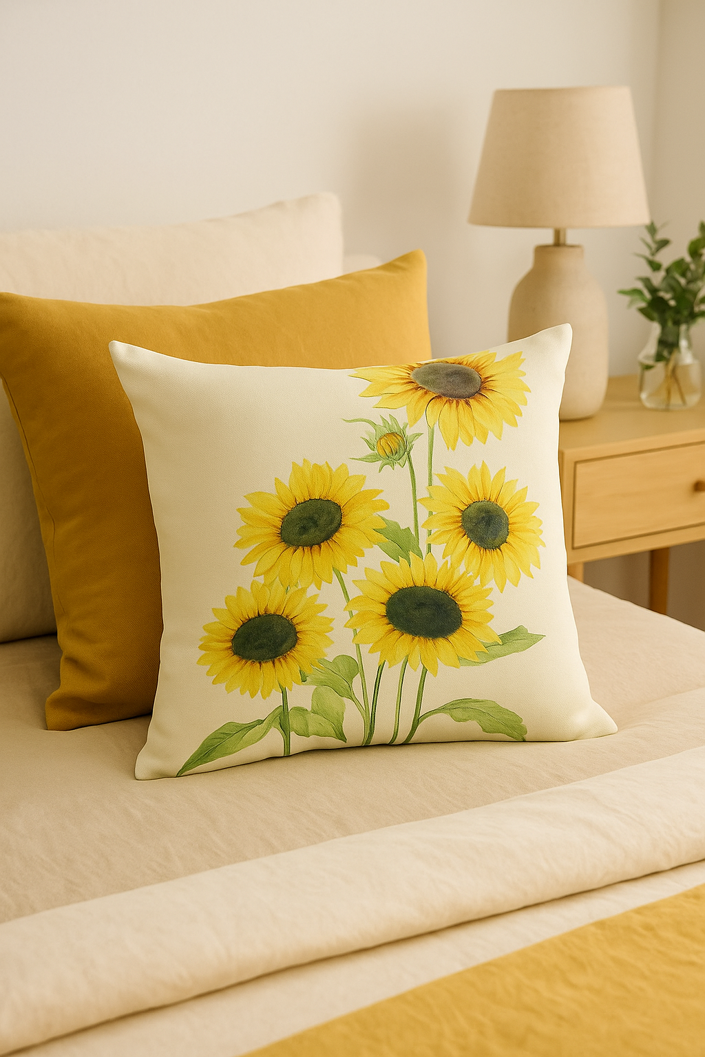 Sunflower decorative throw pillow cover for summer - view 2