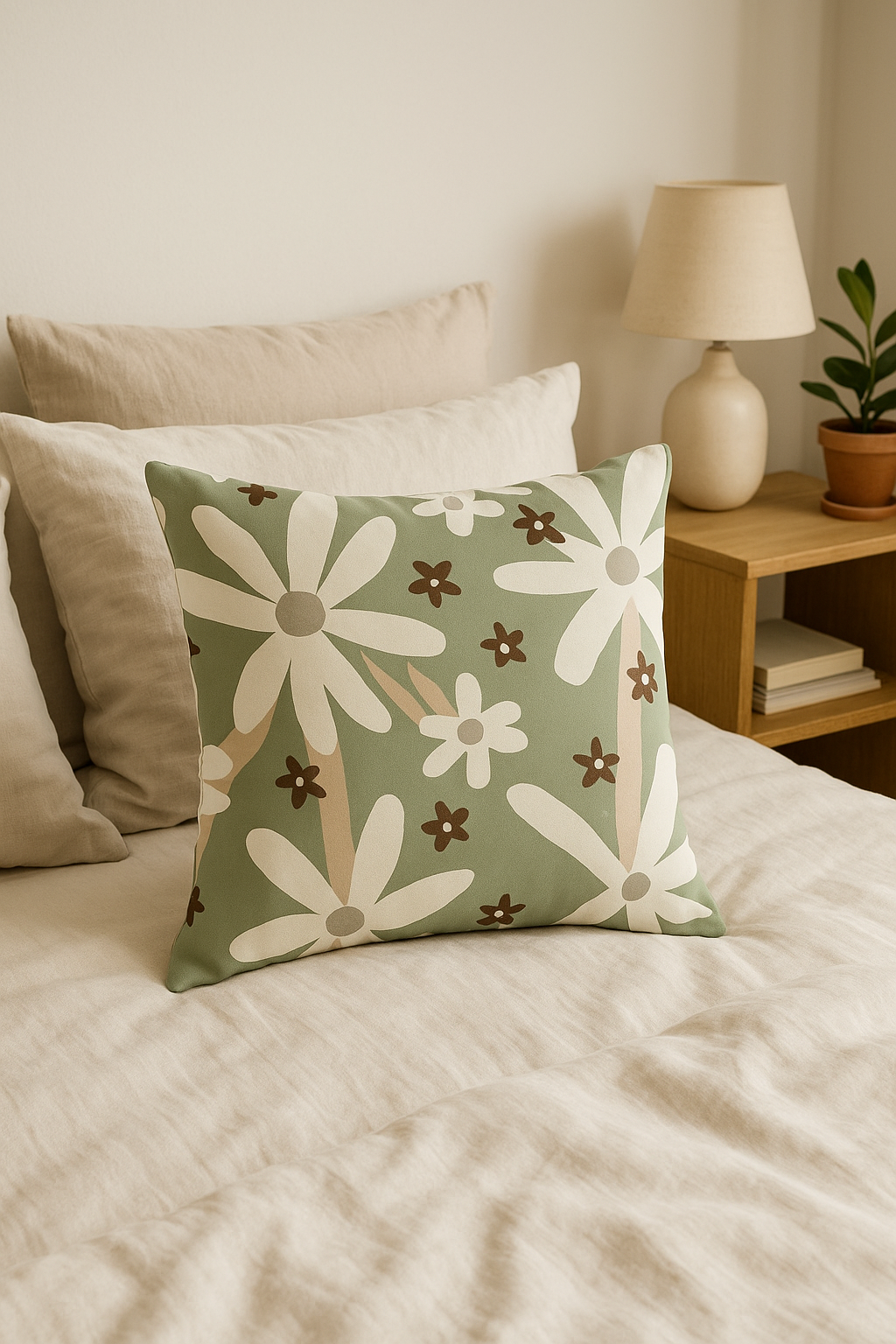 Soothing Green Leaf Throw Pillow Cover for Interior Decoration - view 2