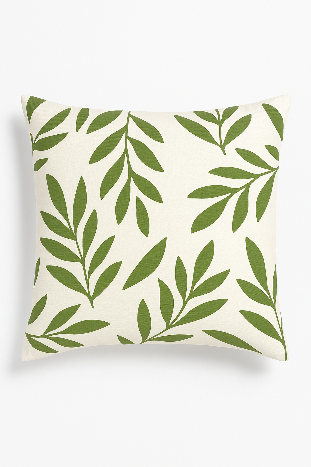 Neutral-Palette Green Leaf Throw Pillow Cover for Interior Decor