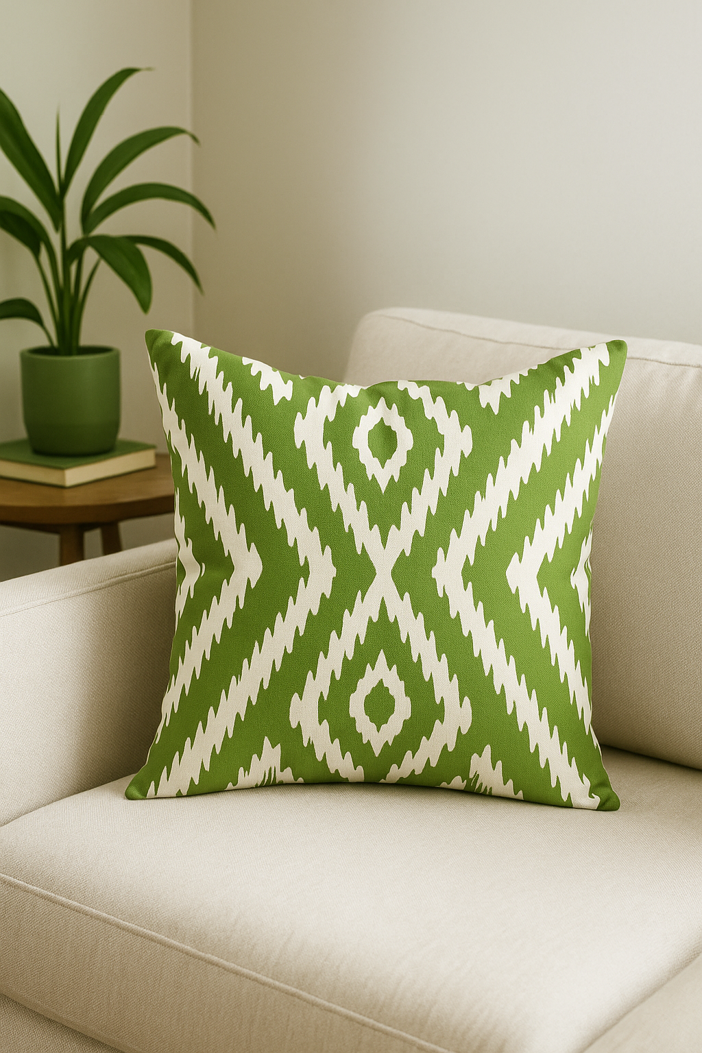 Chic Green Leaf Throw Pillow Cover for Interior Decoration - view 2