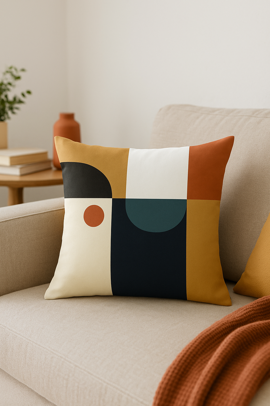 Nordic Motif Abstract Throw Pillow Cover for Living Room - view 2
