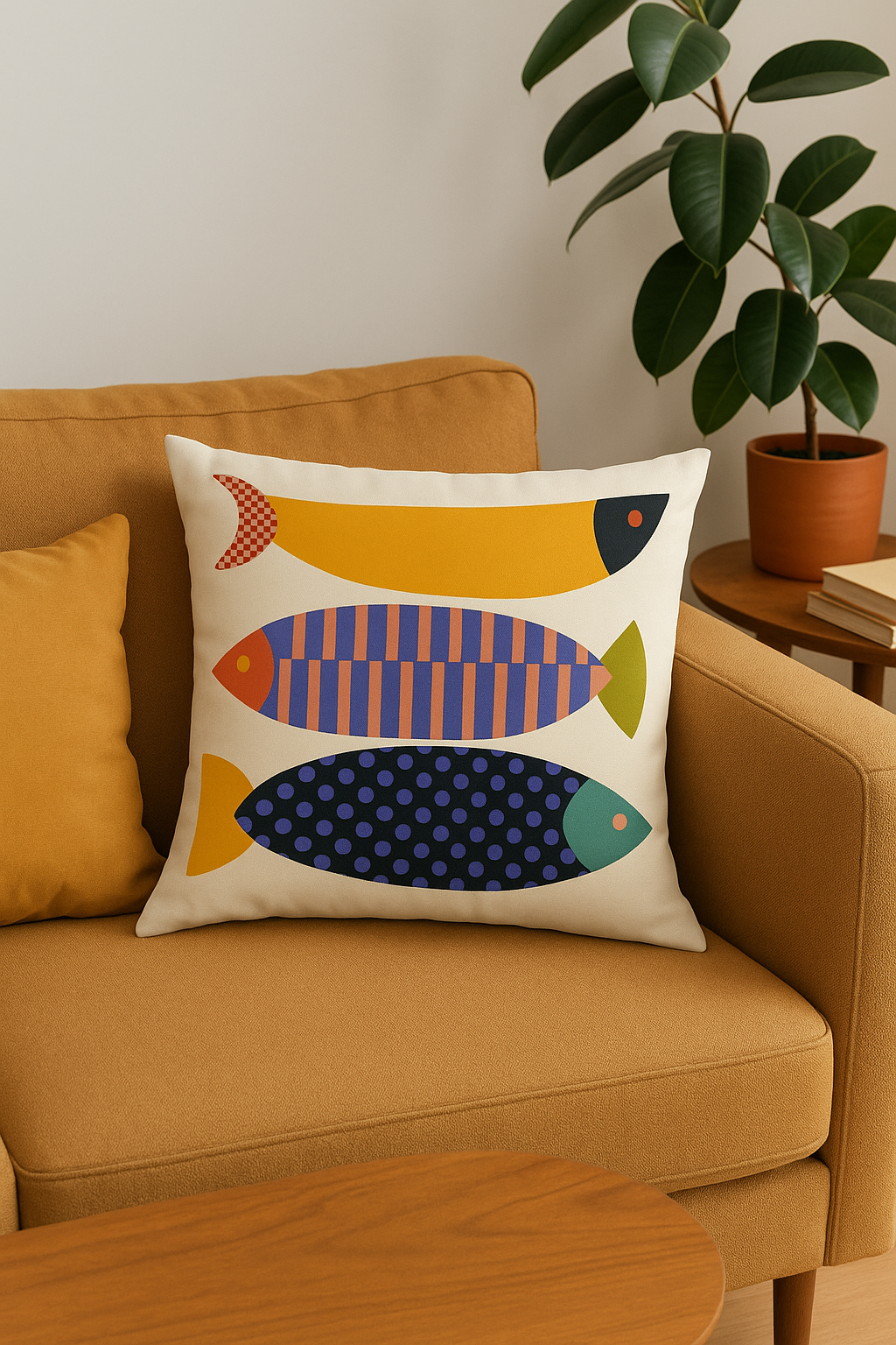 Structured Print Abstract Nordic Throw Pillow Cover for Living Room - view 2