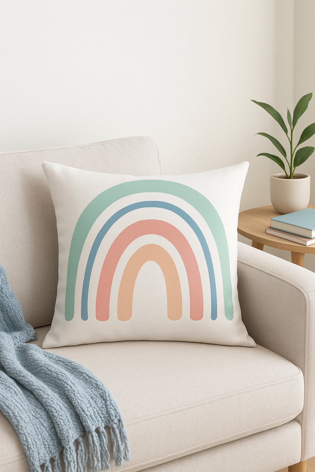 Rainbow Geometric Decorative Throw Pillow Cover for Sofa, Style Two - view 2