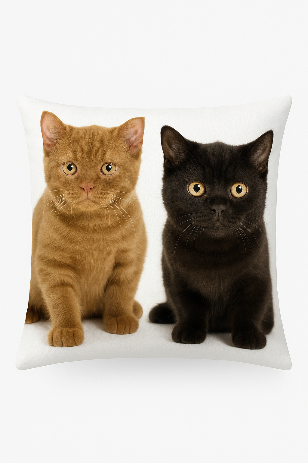 Graphic Throw Pillow Cover with Cute Cat Pattern