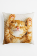 Elegant Throw Pillow Cover with Cute Cat Pattern