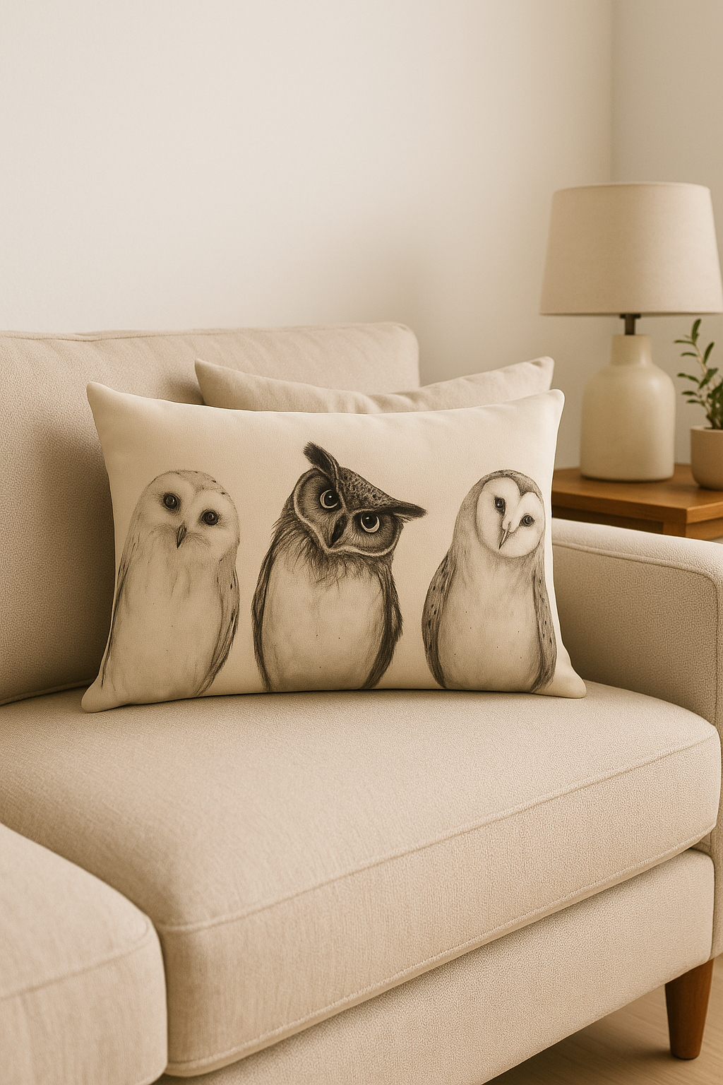 Decorative throw pillow cover with adorable animal motifs - view 2
