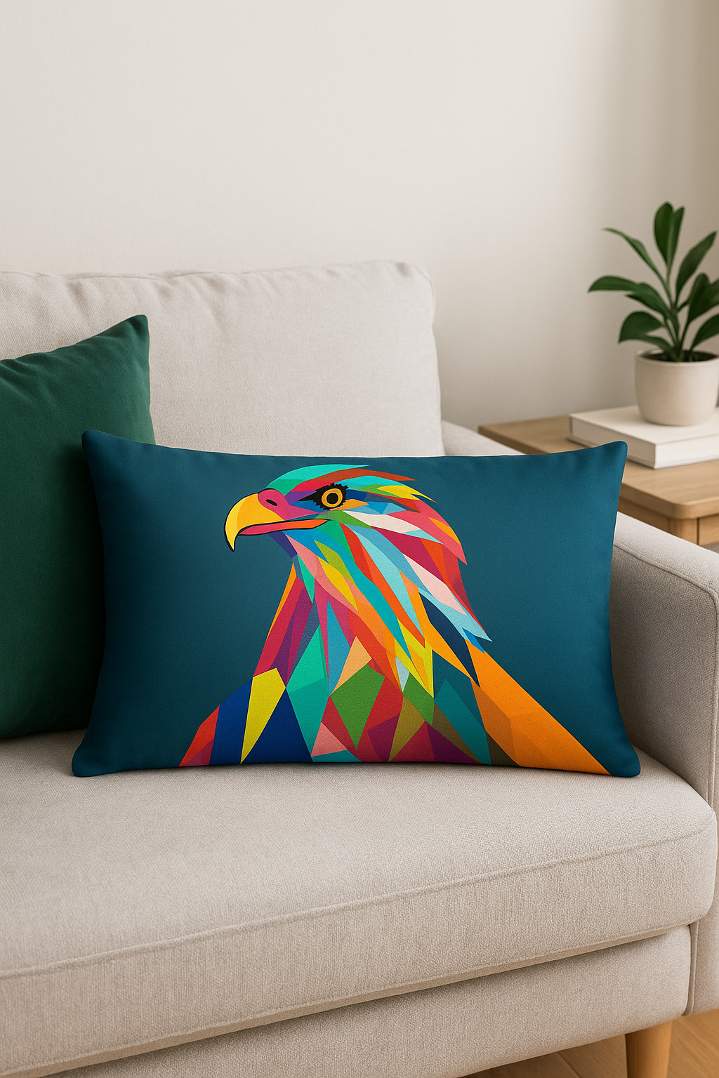 Decorative throw pillow cover with cute animal motifs - view 2