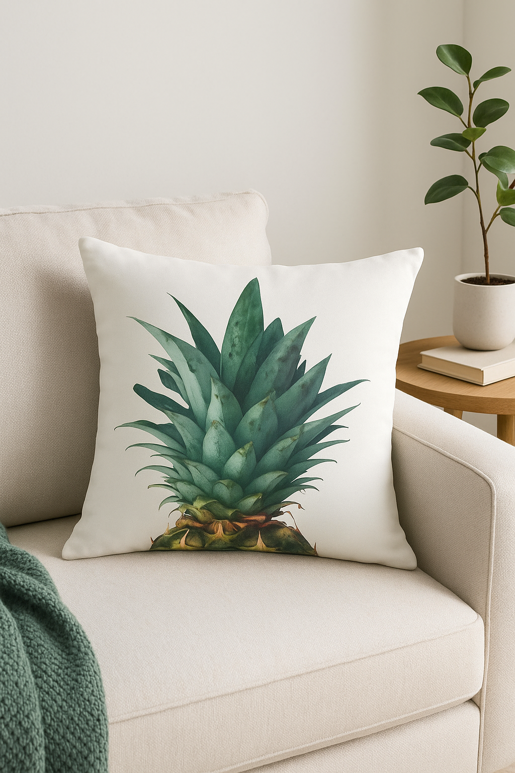 Cover of decorative cushion cactus monstera and tropical plants - view 2